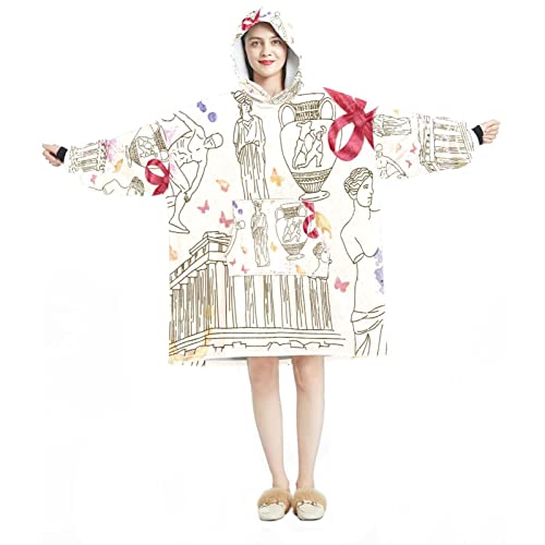 Sweat à capuche surdimensionné adulte en flanelle doublée Sherpa