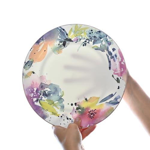 KOKEN-16-Piece-Dinnerware-Set-Service-for-4-fine-bone-china-with-design-Water-Flower-collection-Pink-Ideal-for-special-occasions-or-every-day