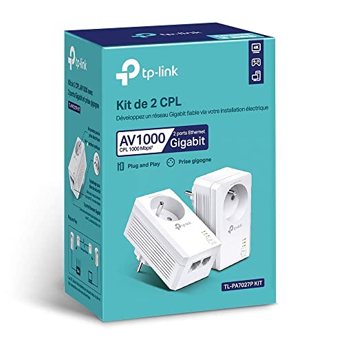 TP Link TL PA7027P V1 Starter Kit Kit d'adaptation pour courant porteur 1GbE HomePlug AV HPAV IEEE 1901 HomePlug AV HPAV 2.1 Branchement mural - vue 9