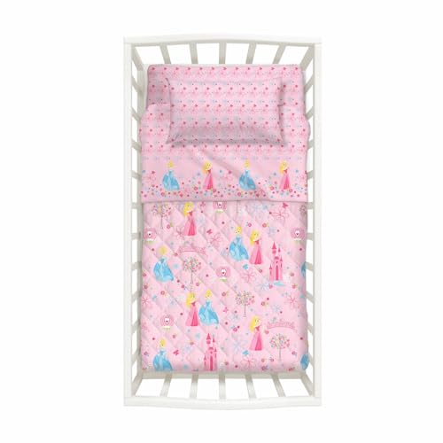 Caleffi 60924 Baumwolle Disney Petit Princess Steppdecke, Rosa