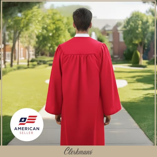 Image of CLERKMANS Unisex Adult Matte Graduation Gown, Choir Robe