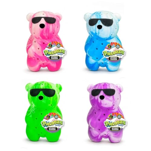 JA-RU Hello Ducky Water Splasher Squeeze Toy. Summer Squirter Soak & Super Splash Fun Bath & Pool Toy for Kids | 4919 (4 Bears Set, Bears)