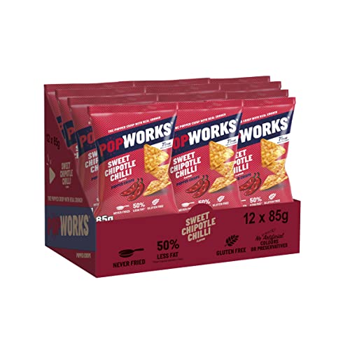Popworks Sweet Chipotle Chilli 85g (Case of 12) | Gluten Free | Perfect for Sharing