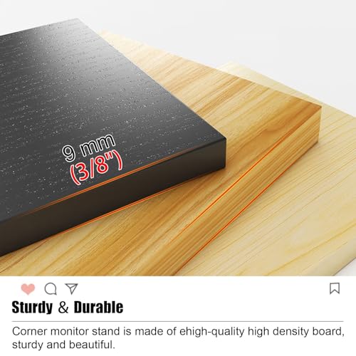 Support de moniteur triangulaire blanc à 2 niveaux avec tiroir