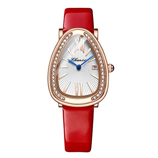 Avaner Women's Quartz Watch, Rhinestone Leather Strap Wristwatch, Ladies Dress Wrist Watch, Elegant Slim Leather Watch for Girls Ladies Women