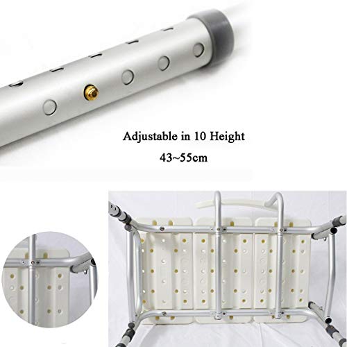 Chaise de douche hauteur réglable en alliage d'aluminium durable - 5