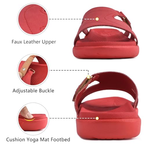 Image of KuaiLu Womens Fashion Orthotic Slides Ladies Athletic Yoga Mat Memory Foam Walking Sandals Thick Cushion Recovery Summer Beach Slippers Comfortable Plantar Fasciitis Arch Support