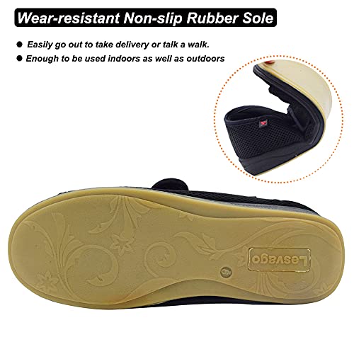 W&LESVAGO Women's Open Toe Diabetic Sandals,Adjustable Width Arthritis Edema Shoes,Comfortable House Slippers for Elderly Swollen Feet4
