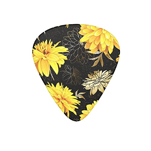 Lot de 12 médiators élégants de luxe en chrysanthème noir pour guitare électrique, basse acoustique, cadeau avec boîte - Les Beatles, Paul McCartney, John Lennon, RIngo Starr, George Harrison Lot de 12 médiators élégants de luxe en chrysanthème noir pour guitare électrique, basse acoustique, cadeau avec boîte