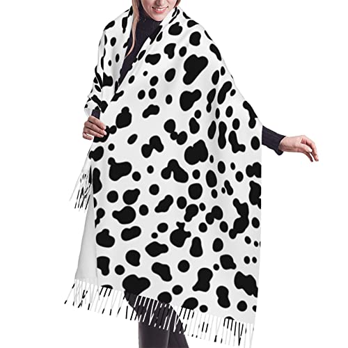 MENRIAOV Dalmatian Dog Print Fashion Tassel Scarf For Women Scarves Shawl Wrap Scarf For Holiday Festival2