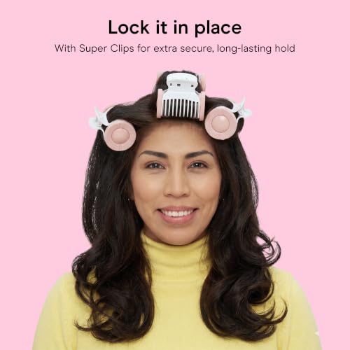Image of Conair Jumbo Hot Rollers Hair Setter | Ceramic Flocked Fast Heating for Voluminous Curls and Waves, 5-Piece, White, TS7L