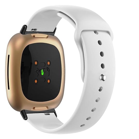 Image of YODI Watch Band Compatible with Fitbit Versa 4 / Fit bit Versa 3 / Fitbit Sense /Sense 2 Band, Soft Replacement Silicone Wristband for Women Flexible Waterproof Sport Watch Strap for Men Large