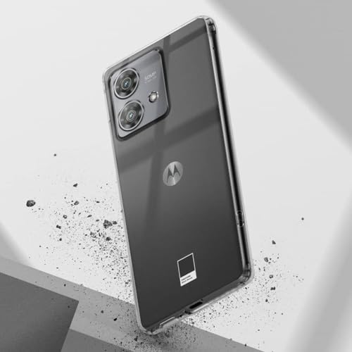 Image of COVERBLACK Soft Rubber Silicone Clear Back Cover for Motorola Edge 40 Neo - Transparent