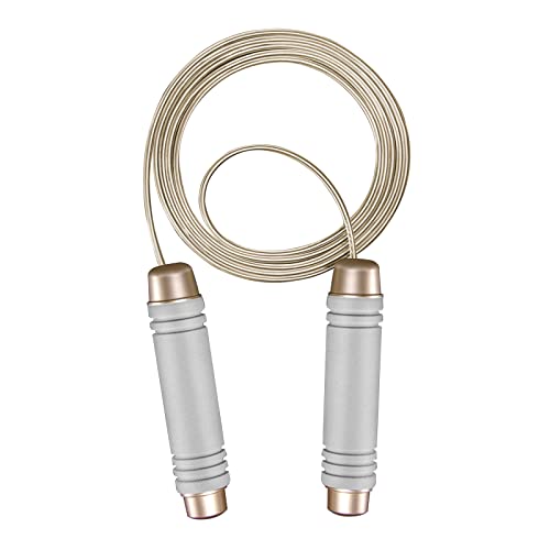 KLKIT Springseil, Speed Rope mit Kugellager & Länge Verstellbar & Rutschfesten Griffe, Ideal für Aerobic-Übungen, Geschwindigkeit Training, Ausdauertraining und Fitnessstudio(gray) Cover