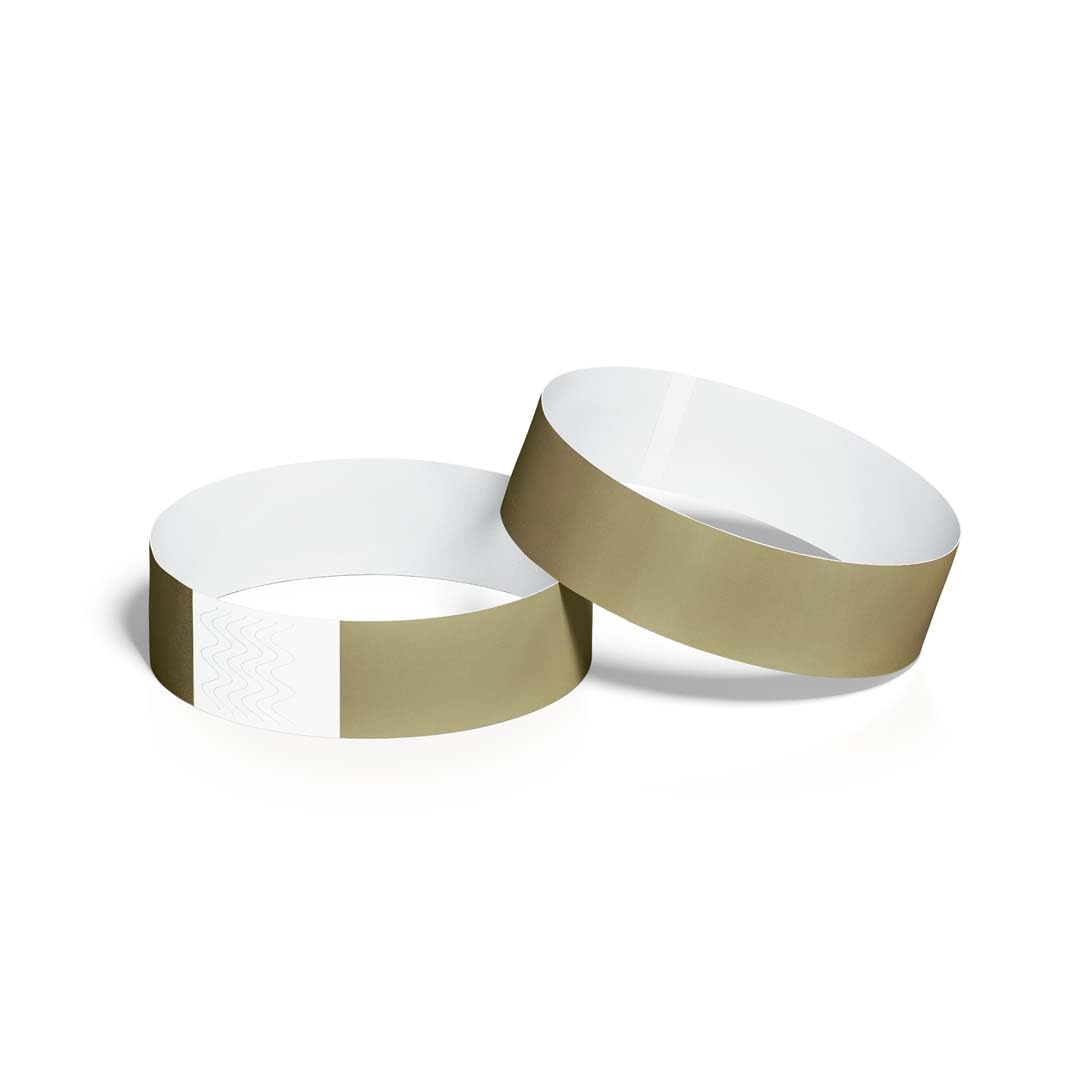 ID&C Tyvek Paper Event Wristbands – 1000 Numbered Tamper Proof Security Wristbands for Events, Parties & Admission – Gold