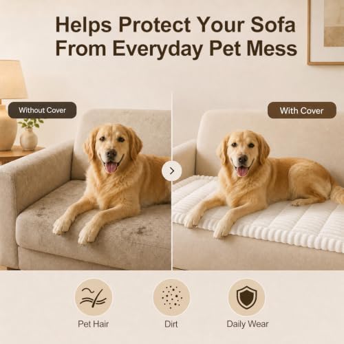decorUhome Couch Cover for Dogs, Non Slip Fuzzy Thick Pet Sofa Protector - 4