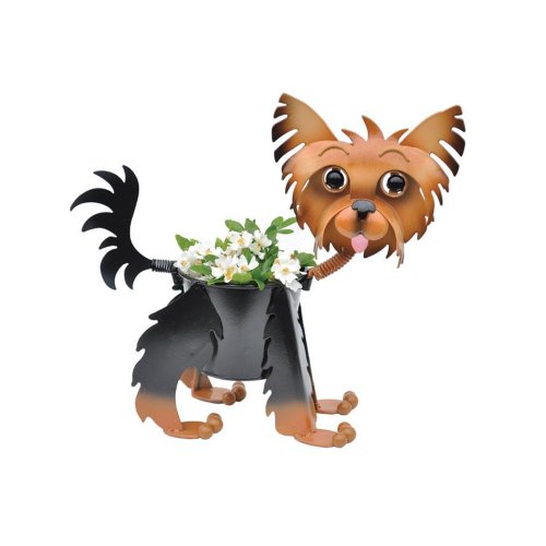 Georgetown Home and Garden Painted Yorkie Planter - Dog Indoor or Outdoor (Garden) Décor Plant Stands. Holds 4