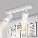 Kambo Faretti da Soffitto Orientabili, Faretti da Parete Interno Bianco per 2 Lampadine GU10 non Incluse, Lampadario Faretti Led Soffitto per Soggiorno Camera da Letto Corridoio, Max 50W