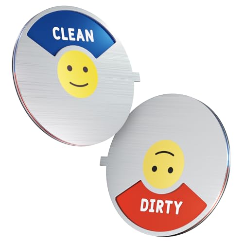 JOZidea Dishwasher Magnet Clean Dirty Sign, Non-Scratch Soft Magnet and Adhesive Attachment Option, Cute Expression Design, Clean Dirty Dishwasher Sign Kitchen Gadgets(Smiling/Upside-Down face)