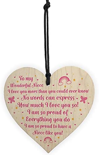 RED OCEAN Handmade Gift For Niece 1st 2nd 5th 10th 13th 16th 12th Birthday Card Niece Gifts