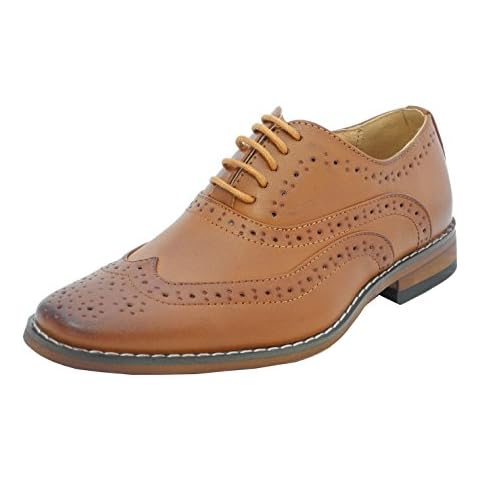 Boys Tan Brown Leather Brogue Lace-ups Cover