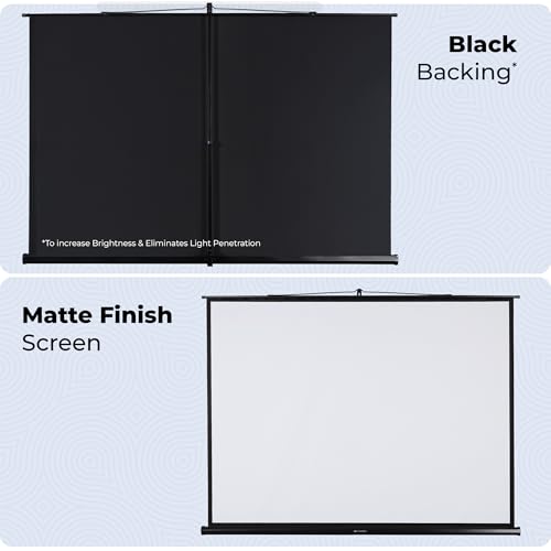 Image of Zebronics Tripod Projector Screen, 213 cm (84 Inch), 4K Support, Adjustable Height, 4:3 Aspect Ratio, 160 Wide Viewing Angle, Matte Finish Screen, Black Backing (PST84B)
