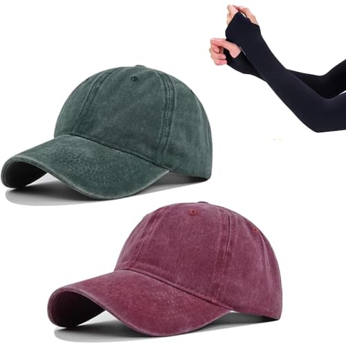Consejos para Comprar Gorras de Moda los mejores 10. 46 Gorra de Beisbol Unisexo,2 Piezas Gorras de Beisbol 100% Algodón Ajustable,Sombrero de Sol Informal, Gorra Vintage Deslavada,para Entrenamientos de Correr (MX/US, Alfa, Talla...