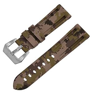 Overhil1s Horlogebanden, Siliconen rubber 20 mm 22 mm 24 mm 26 mm horloge bandbanden sport armband Watchbands waterdicht zweetdicht for mannen vrouwen (Band Color : Brown-S, Band Width : 24mm)