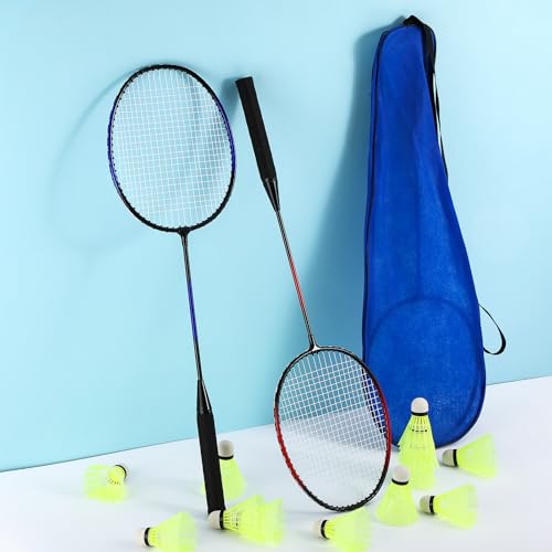 Image of 12 Pack Badminton Rackets Set Including Badminton Racquets, Nylon Shuttlecocks and Carry Bag for Outdoor Backyard Games Beginners