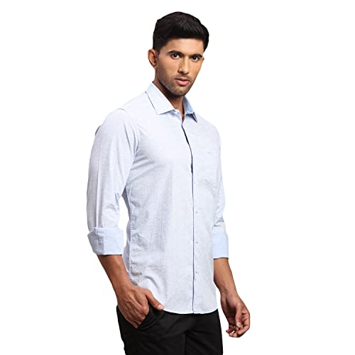 Image of Colorplus Men's Pure Cotton Print Pattern Contemporary Fit Spread Collar Full Sleeve Casual Shirt