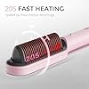 Hair Straightener Brush, TYMO Ring Hair Straightener Comb Straightening Brush for Women with 5 Temps 20s Fast Heating & Dual Voltage, Pink #2
