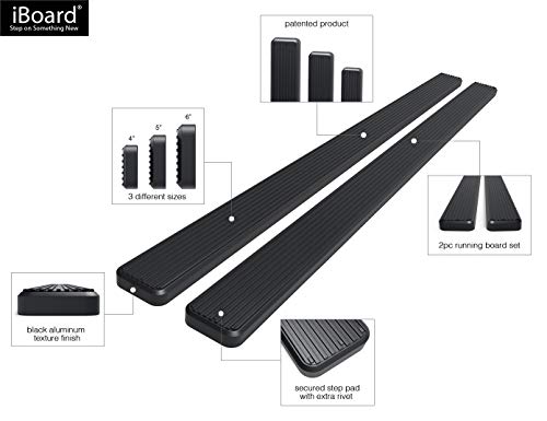 Wheel-To-Wheel Eboard Running Board 6" Silver Fits 1999-2016 F250 / F350 Super Duty Crew Cab Pickup 5.5Ft Short Bed (Nerf Bar | Side Steps | Side Bars) #TOP4