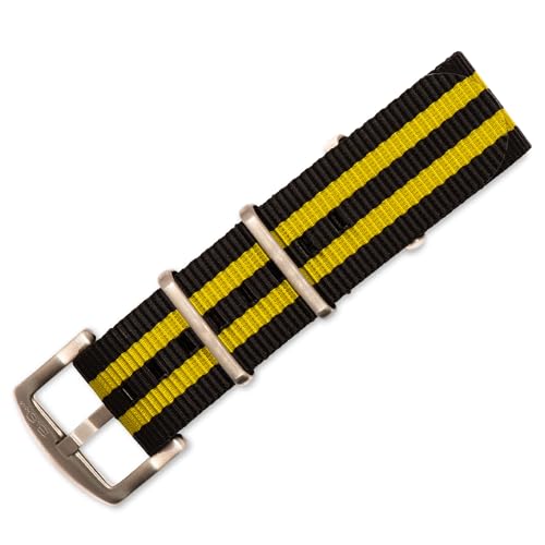 Image of BluShark - Original Collection Military-Style Waterproof Watch Strap, Fits All Timepiece Brands, Durable Nylon Wristwatch Accessories with Stainless Steel Buckle - 18mm, 20mm, 22mm & 24mm Watch Bands