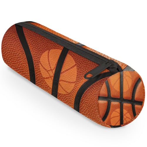 Image of Sport Ball Basketball Pencil Case Basketball Texture Pencil Pouch for School Teen Girl Boy Kids Pencil Bag Pen Case Office Student Stationery Pouch Storage Cosmetic Makeup Bag Women