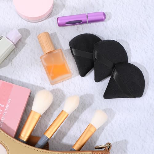 150 Pcs Triangle Powder Puff, Face Soft Makeup Puff for Loose Powders, Mineral Powder, Foundation, Wet and Dry Use, Face and Body Cosmetic Applicator, Black