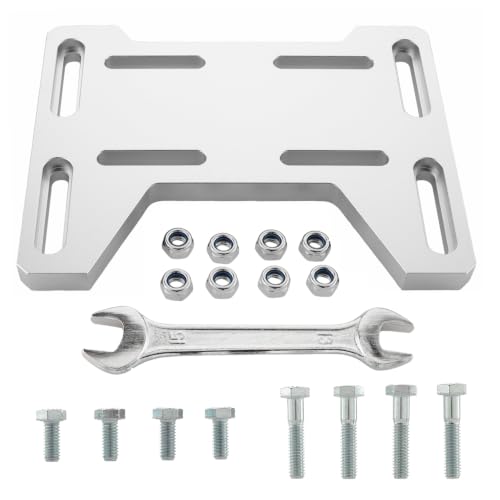 GZZTORES Mini Bike Mount Plate Adapter Bracket Compatible with Predator 79cc 97cc 100cc 212cc Coleman CT100U Baja DB30 Hoverheart MB001 Motovox MBX10 for 4 Stroke Engine Parts (Silver)