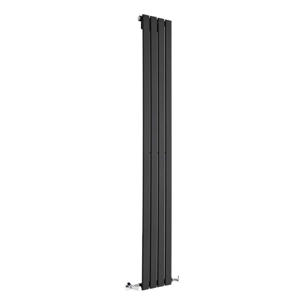 Milano Alpha Black Vertical Single Flat Panel Radiator - 1780mm x 280mm