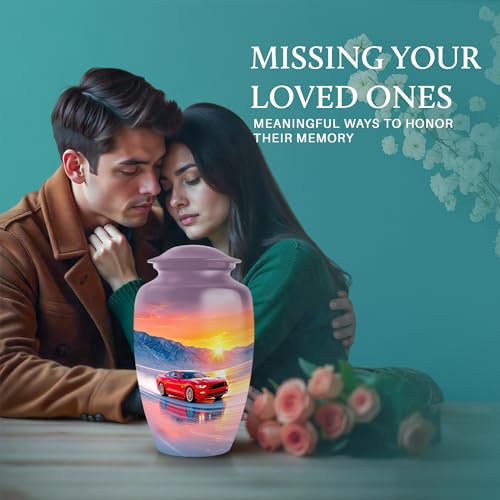 Image of Car Urn Decorative Urn for Ashes 1 Large & 2 Small | Memorial Keepsakes for Ashes, Small Keepsake Urns