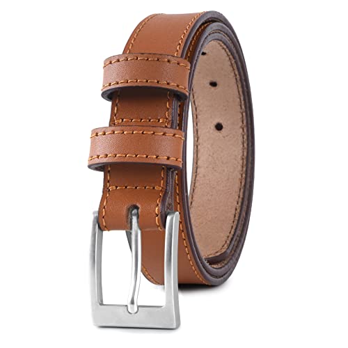 PBF Men's Genuine Leather Dress Belt | Made with 100% Cow Leather | Classic and Fashion Design for Work Business and Casual (42