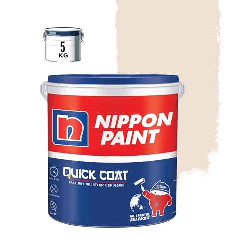 Image of Nippon Paint Quick Coat Interior Emulsion Paint - 5 KG (OPEN LETTER)-Quick Drying, Good Coverage, Low VOC-Paint for Wall, Living Room
