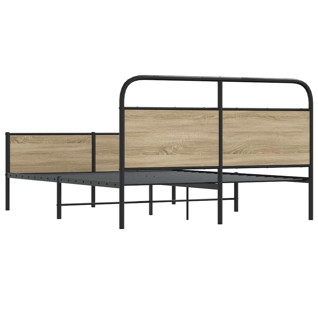 Metallo rovere fumo letto matrimoniale design robusto 180x200 cm