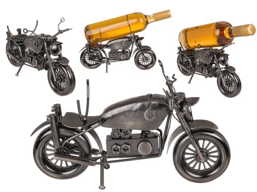 Porte-bouteille moto en métal IV de 30x17,5 cm pour décoration de table