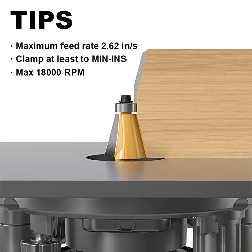 Image of 15 Degree Chamfer Router Bit with 1 Inch Cutting Length,1 /2 Inch Shank Carbide Edge Forming Bevel Router Bit with Bearing, Chamfer Bit Miter Angle Milling Cutters Tool