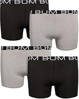 B.U.M. Equipment Girls Workout Athletic Under Dress & Dance Bike Short - 4 Pack, (Medium / 7/8, Black, Black, Grey, Grey)