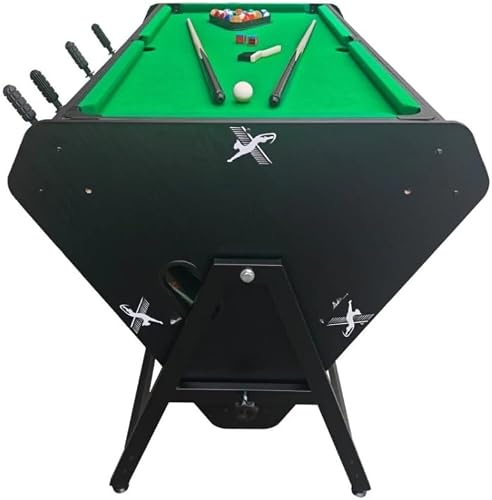 54" Multi-Game Table - Rotating Combo Station Featuring Air Hockey, Foosball, and Billiards - Heavy Duty Arcade Game Table with Accessories for Family Game Room