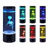quallen lampe,7 Farben wechselndes Aquarium-Nachtlicht,Quallen Lavalampe,leuchtenden Quallen Stimmungslicht ,LED Fantasie Quallen Lamp für Home Office Beleuchtung Dekoration Geschenk zum Kindertag
