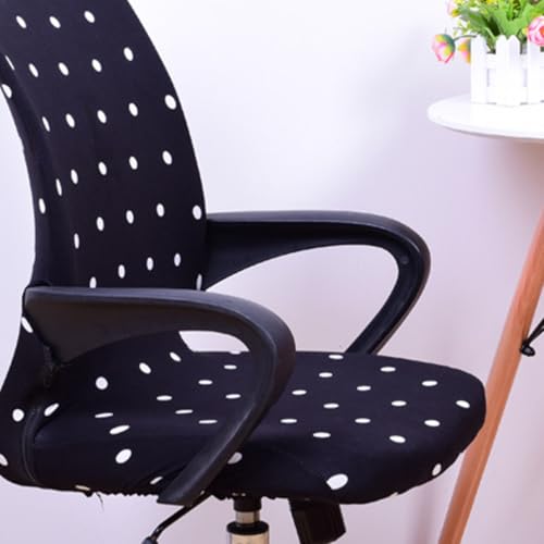 Funda para silla de oficina elástica y lavable: protector negro de spandex para textil de escritorio 5