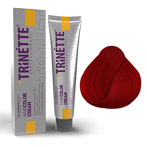 Trinette Tinte permanente de color rojo profesional, 100 ml, mezcla de pigmentos puros, control de color preciso, intensificación y neutralización, calidad de salón de larga duración