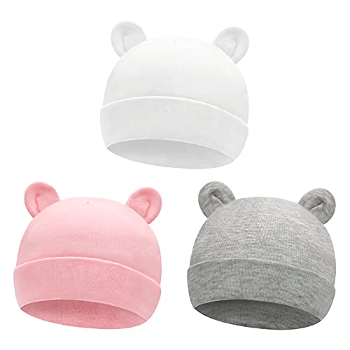 Image of Sarfel Newborn Baby Boy Hats Cotton Baby Beanie Hospital Girl Hat Infant 0-6 Months Unisex