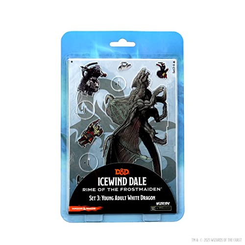 Figurine D&D 2D Dragon Blanc Jeune Adulte Icewind Dale Set 3